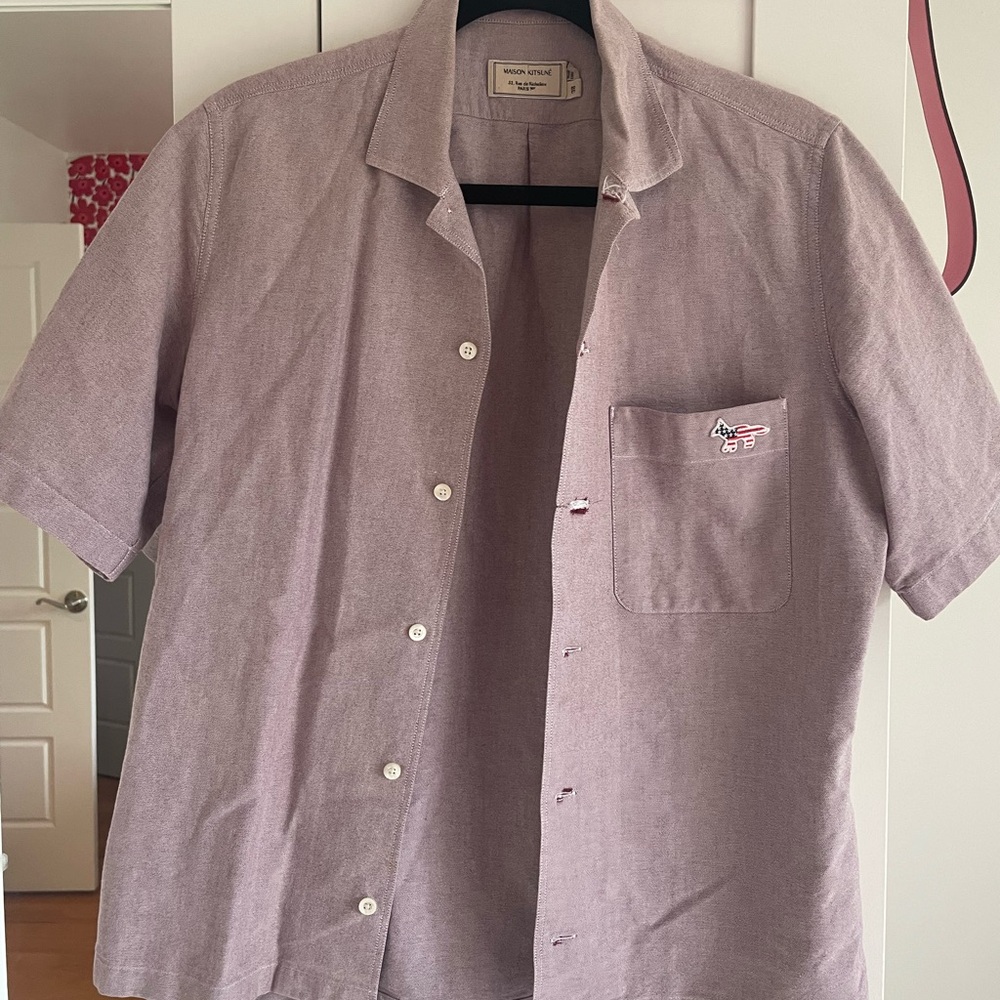 MAISON KITSUNE Lavender Button Down Shirt